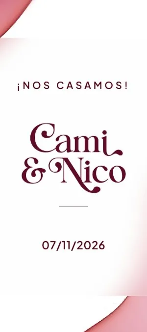 Invitación digital de boda — diseño Carmesí (Estándar) | Queda Poco