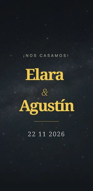Invitación digital de boda — diseño Nocturna (Premium) | Queda Poco