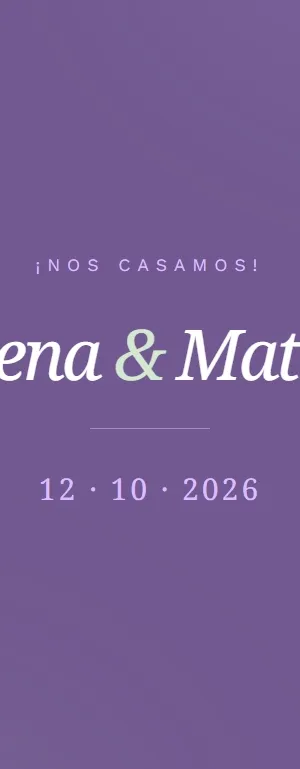 Invitación digital de boda — diseño Lavanda (Premium) | Queda Poco