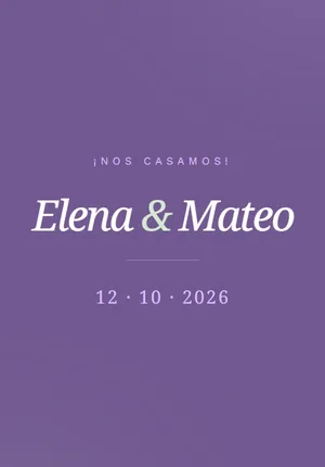 Invitación digital de boda — diseño Lavanda (Premium) | Queda Poco