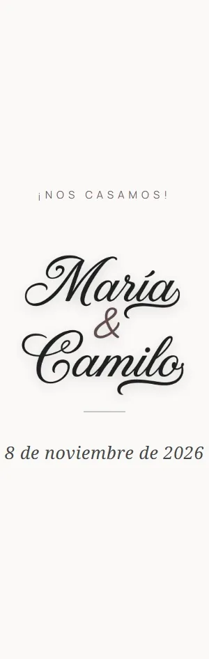 Invitación digital de boda — diseño Editorial (Premium) | Queda Poco