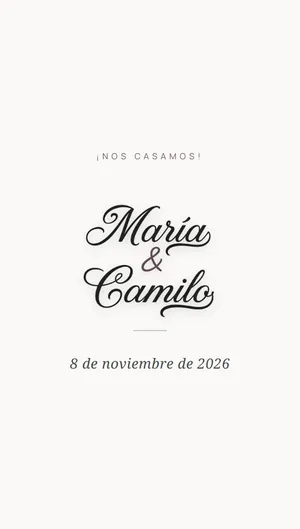 Invitación digital de boda — diseño Editorial (Premium) | Queda Poco