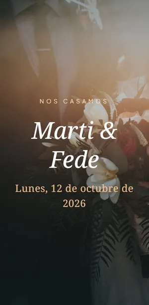 Invitación digital de boda — diseño Atardecer (Premium) | Queda Poco