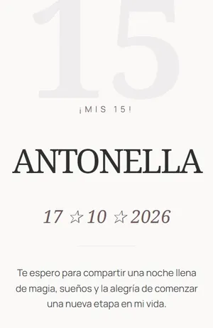 Invitación digital de XV años — diseño Rosa | Queda Poco