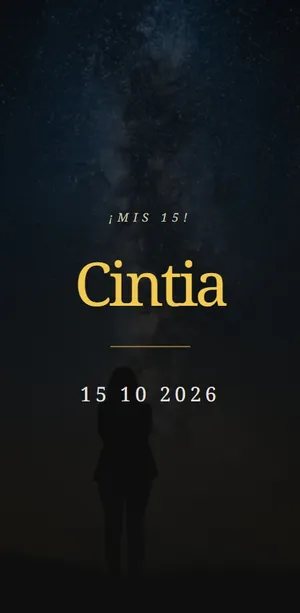 Invitación digital de XV años — diseño Nocturna | Queda Poco