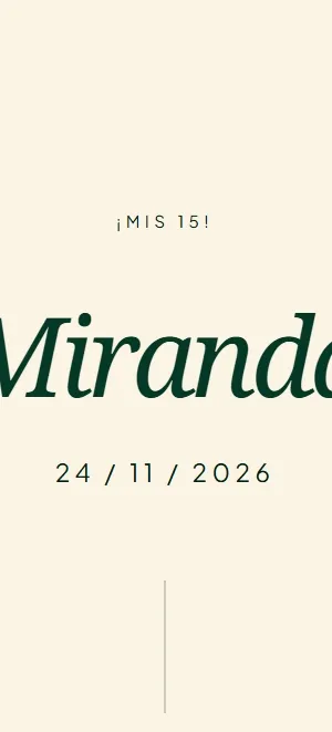Invitación digital de XV años — diseño Esmeralda | Queda Poco
