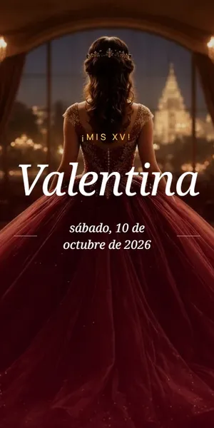 Invitación digital de XV años — diseño Escarlata | Queda Poco