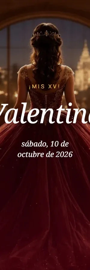 Invitación digital de XV años — diseño Escarlata | Queda Poco